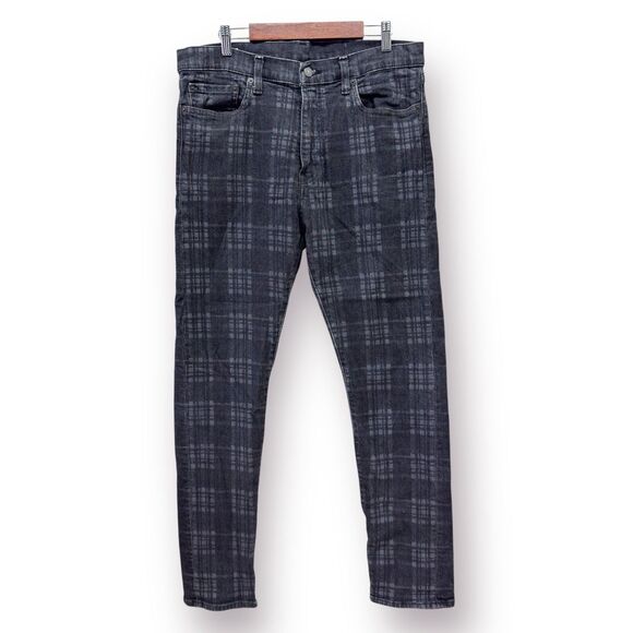 Levi's Other - Levis Plaid Jeans Mens 34x30 Black Gray Denim 510 Deathcap Skinny Skater Punk